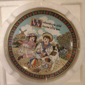 Vintage Royal Worcester Sue Scullard Birthday plate Wednesday's child